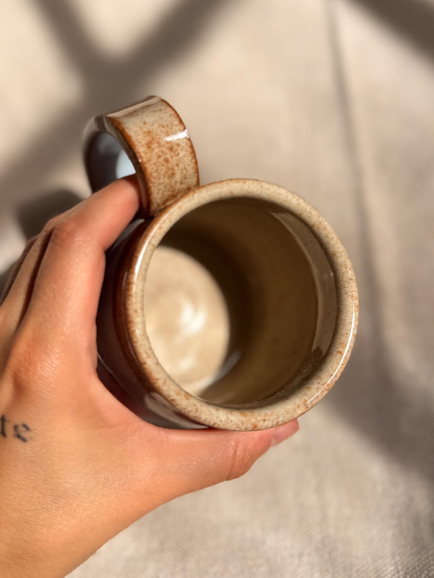 baby blue mug with red dot